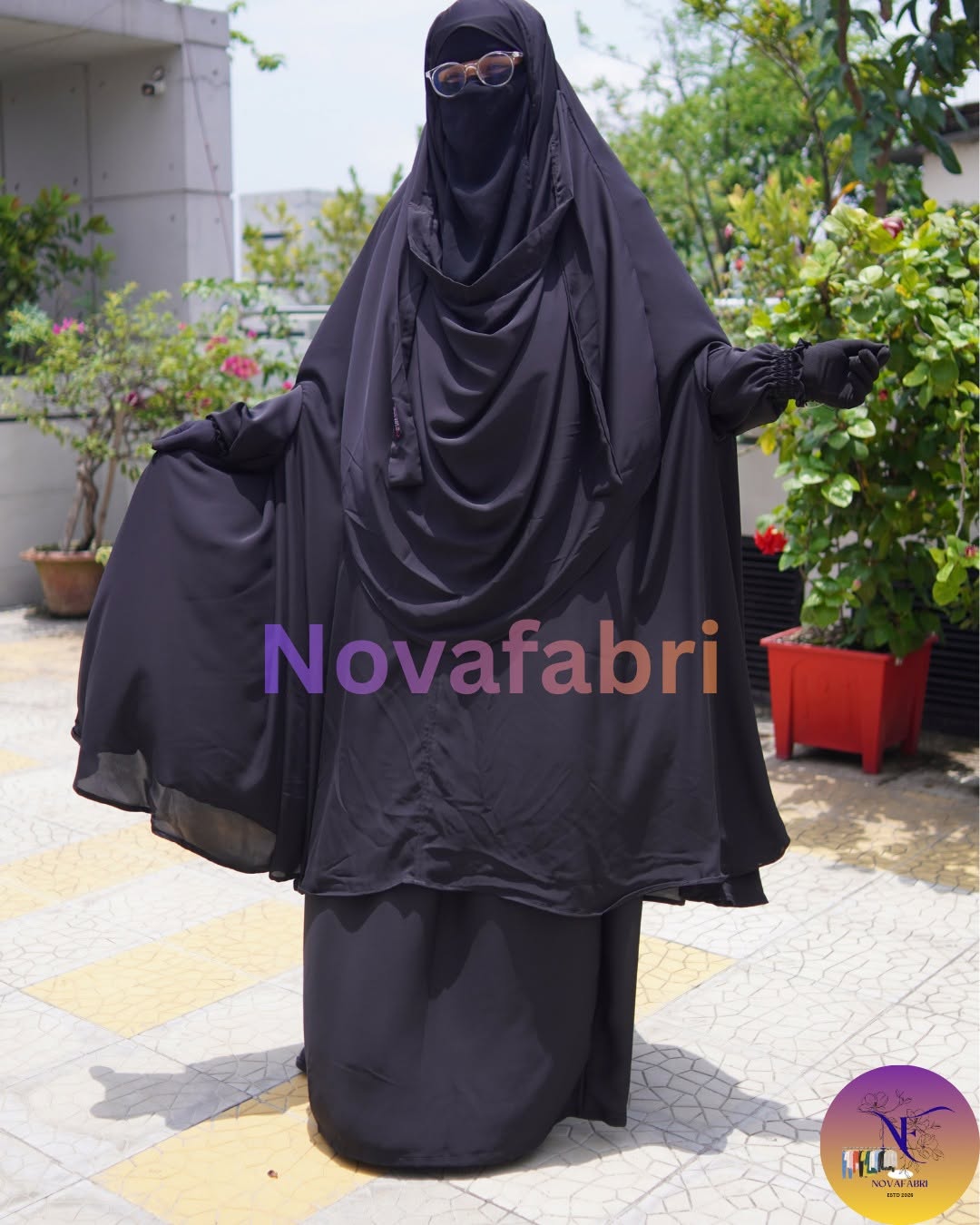 Cherry Georgette Fabric Khimar Scarf Set CG105