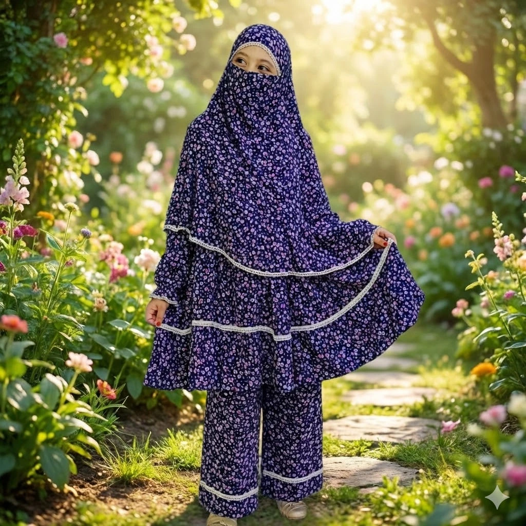 Kids Cotton Khimar Set KCK122